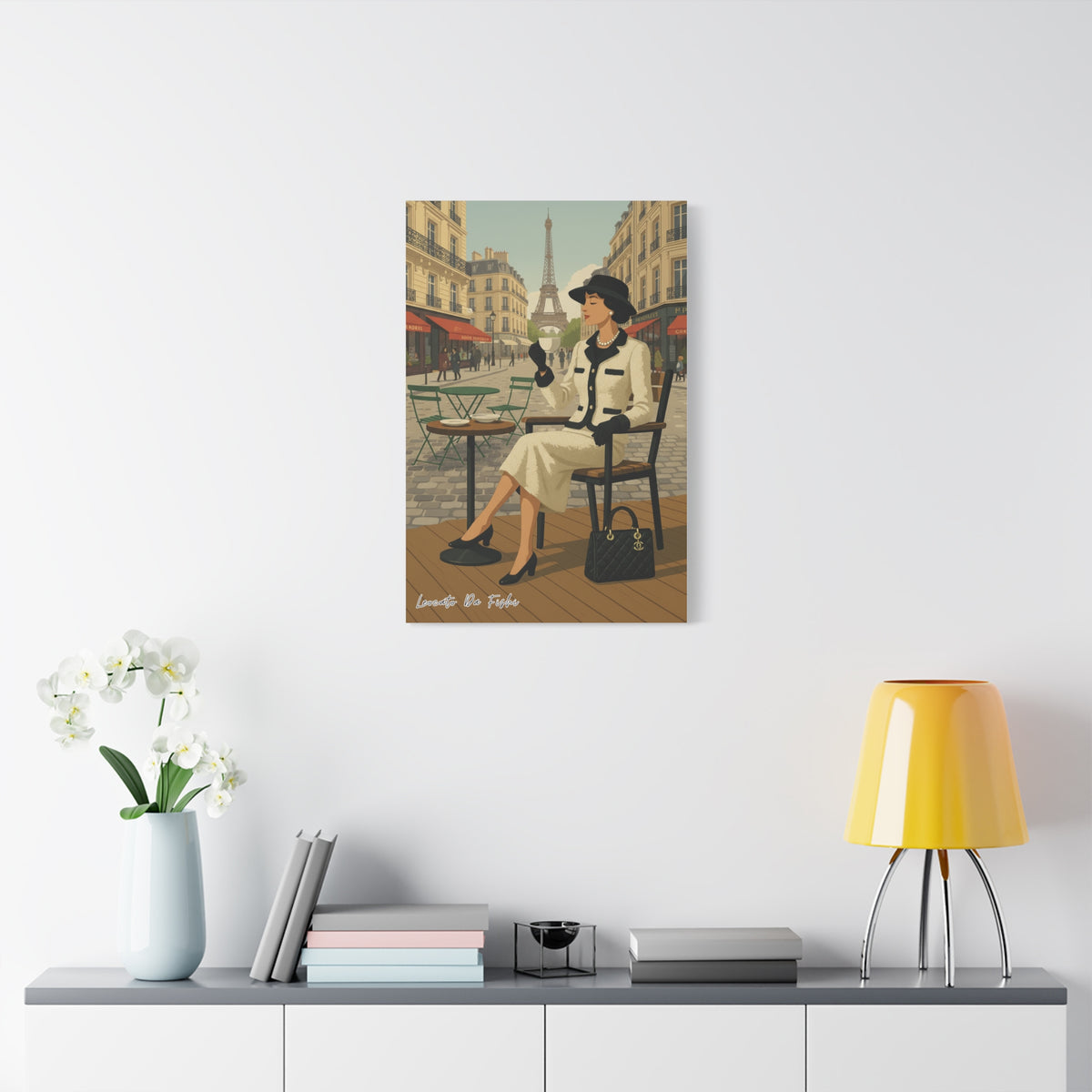 queen in Paris coffee    Canvas Print, Wall Art Decor,
