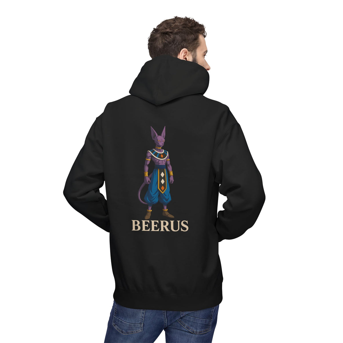 Stylish beerus Hoodie, Soft Unisex Fleece Sweatshirt, Trendy Anime Apparel, Cosplay Gift for Fans, Comfortable Streetwear
