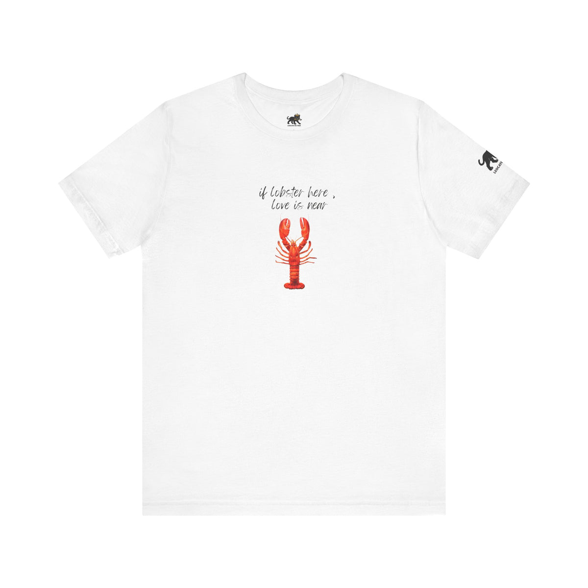 if lobster here love is near Graphic Tee, Casual Summer Shirt, Marine Life T-Shirt, Gift for Sea Lovers,  high quality
