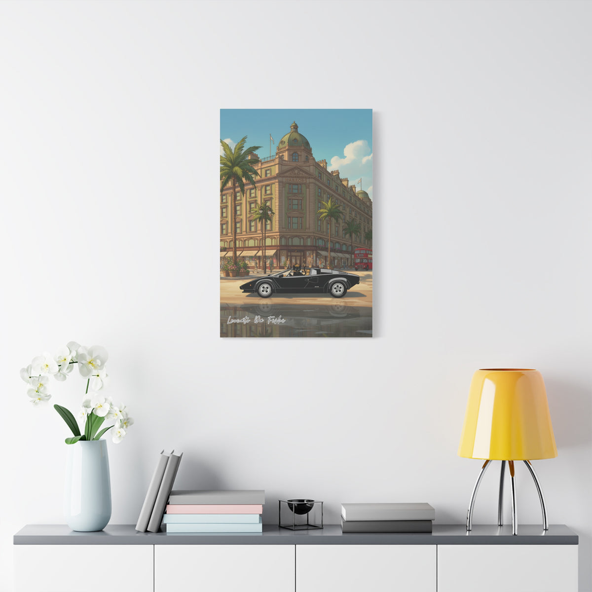 leocato da fishi in lamborghini countach   Canvas Print, Wall Art Decor,