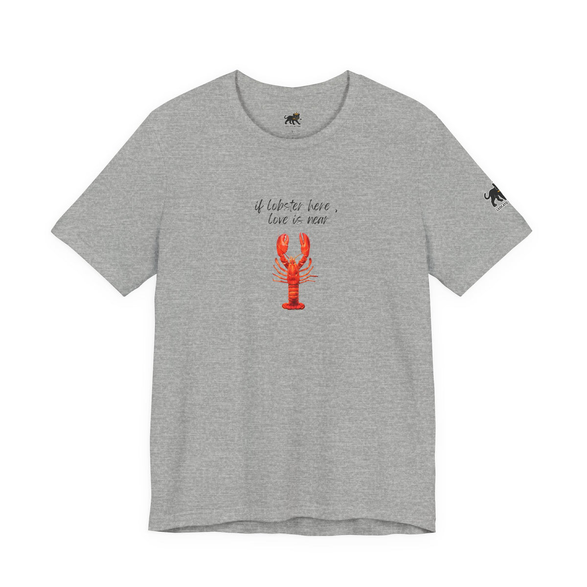 if lobster here love is near Graphic Tee, Casual Summer Shirt, Marine Life T-Shirt, Gift for Sea Lovers,  high quality