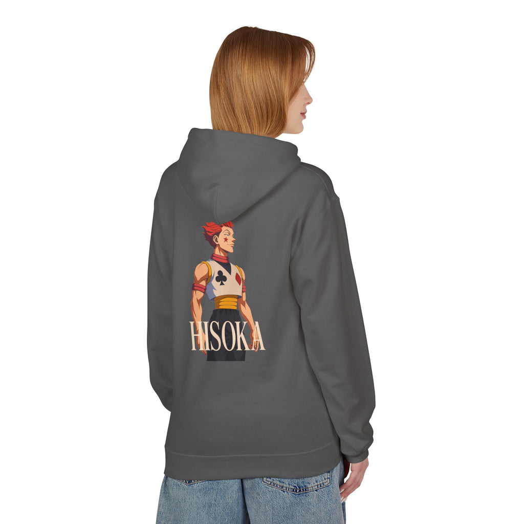 Stylish Hisoka Hoodie, Soft Unisex Fleece Sweatshirt, Trendy Anime Apparel, Cosplay Gift for Fans, Comfortable Streetwear