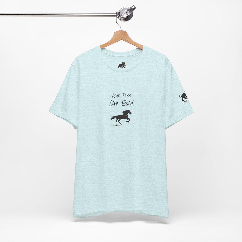 run free live bold Graphic Tee, Casual Summer Shirt, Marine Life T-Shirt, Gift for Sea Lovers,  high quality