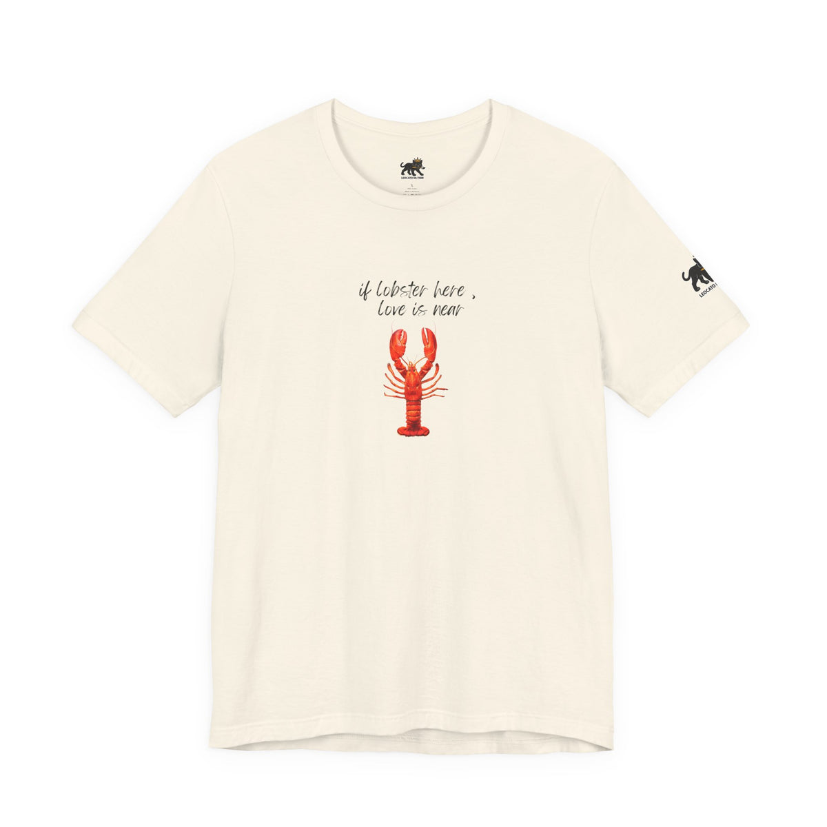 if lobster here love is near Graphic Tee, Casual Summer Shirt, Marine Life T-Shirt, Gift for Sea Lovers,  high quality
