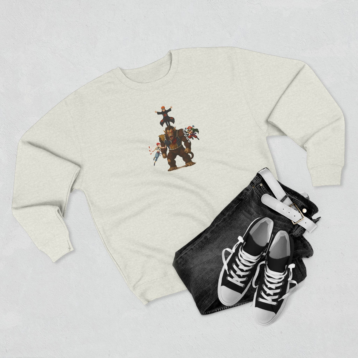 big fight Unisex Cartoon Sweatshirt with Fun Character Design, Graphic Sweatshirt for Fans, Cozy Gift for Birthdays, Casual Wear, Unique Apparel