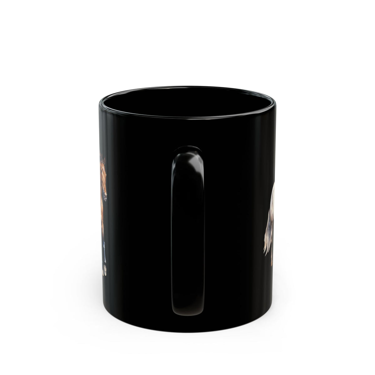 Horses and logo Black Mug | Perfect Gift for Horse Lovers, Coffee Lovers, Equestrian Decor, Animal Lovers, Unique Collectible