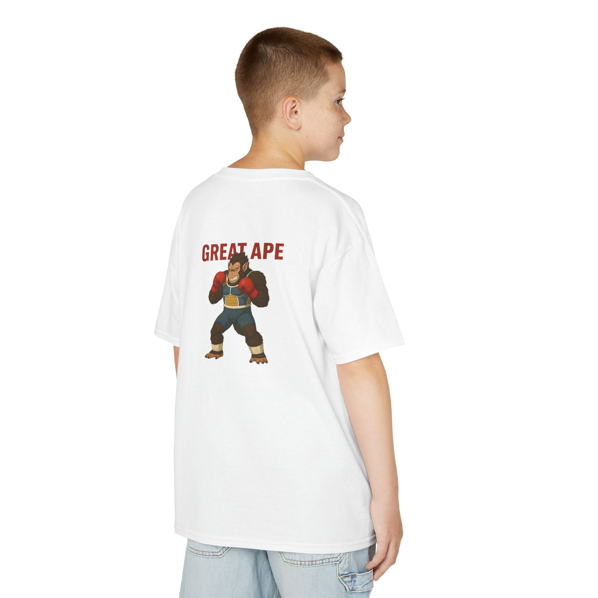 Kids Graphic Tee with Great Ape Design, Fun T-Shirt for Boys Girls, Cartoon Shirt, Birthday Gift, Playtime Apparel
