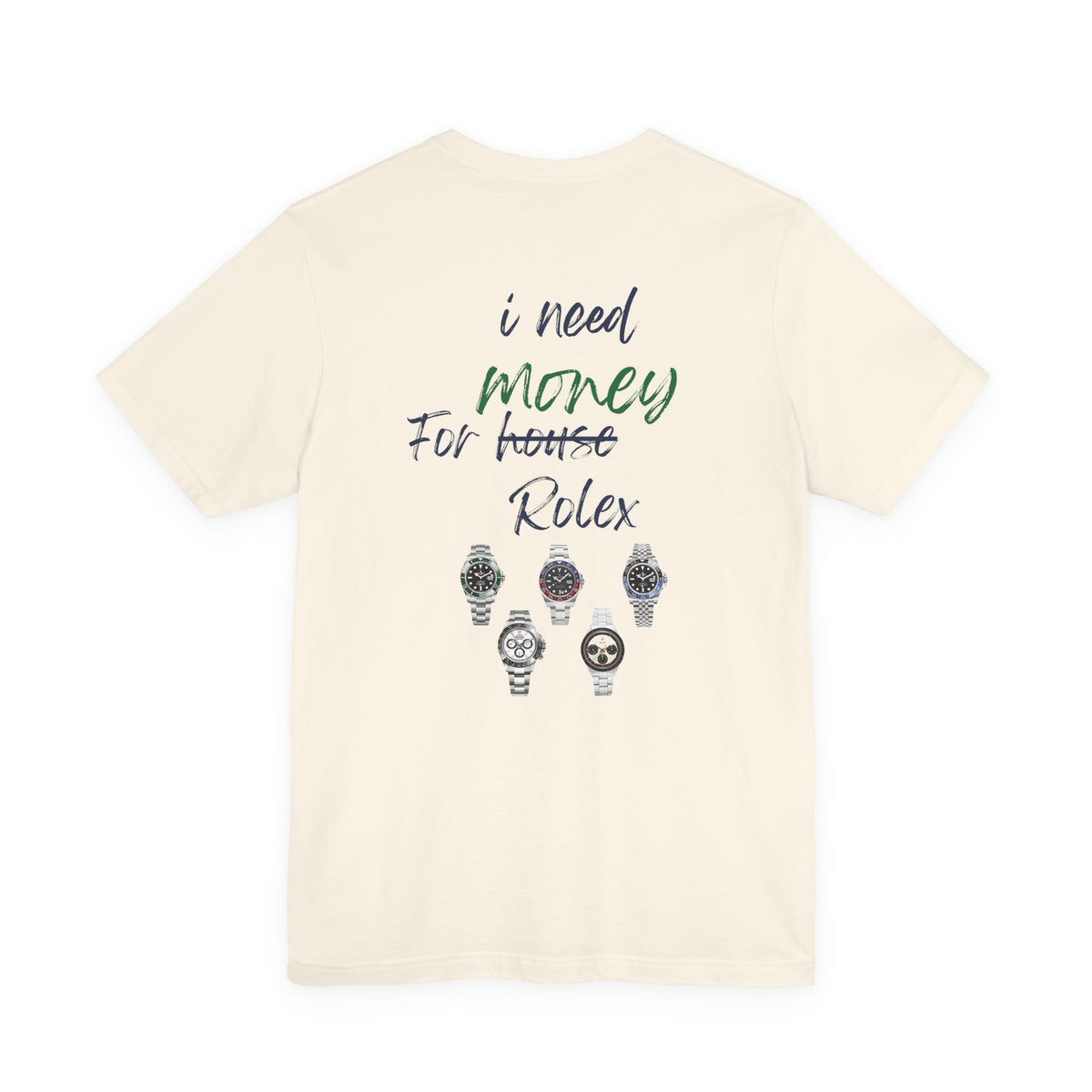 i need money for rolex  Graphic Tee, Casual Summer Shirt, Marine Life T-Shirt, Gift for Sea Lovers,  high quality