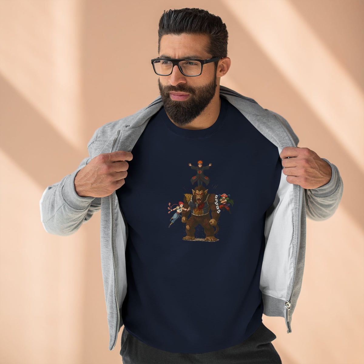 big fight Unisex Cartoon Sweatshirt with Fun Character Design, Graphic Sweatshirt for Fans, Cozy Gift for Birthdays, Casual Wear, Unique Apparel