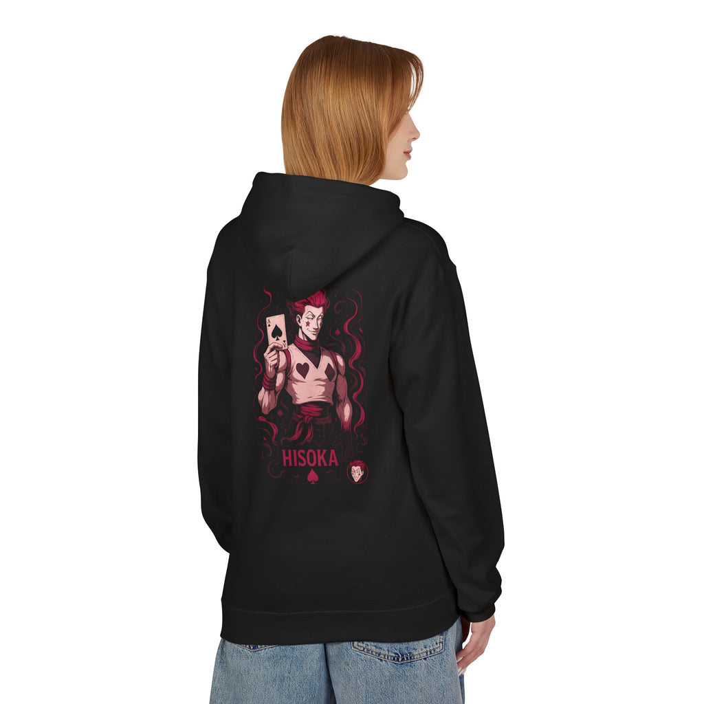 card Hisoka-Inspired Unisex Hoodie, Anime Apparel, Cozy Hoodie for Fans, Gift for Gamers, Stylish Streetwear