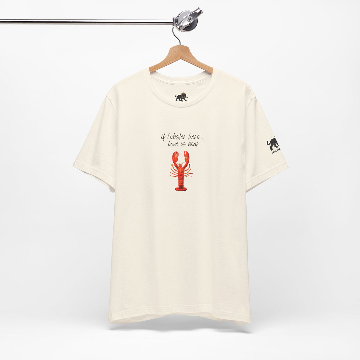 if lobster here love is near Graphic Tee, Casual Summer Shirt, Marine Life T-Shirt, Gift for Sea Lovers,  high quality