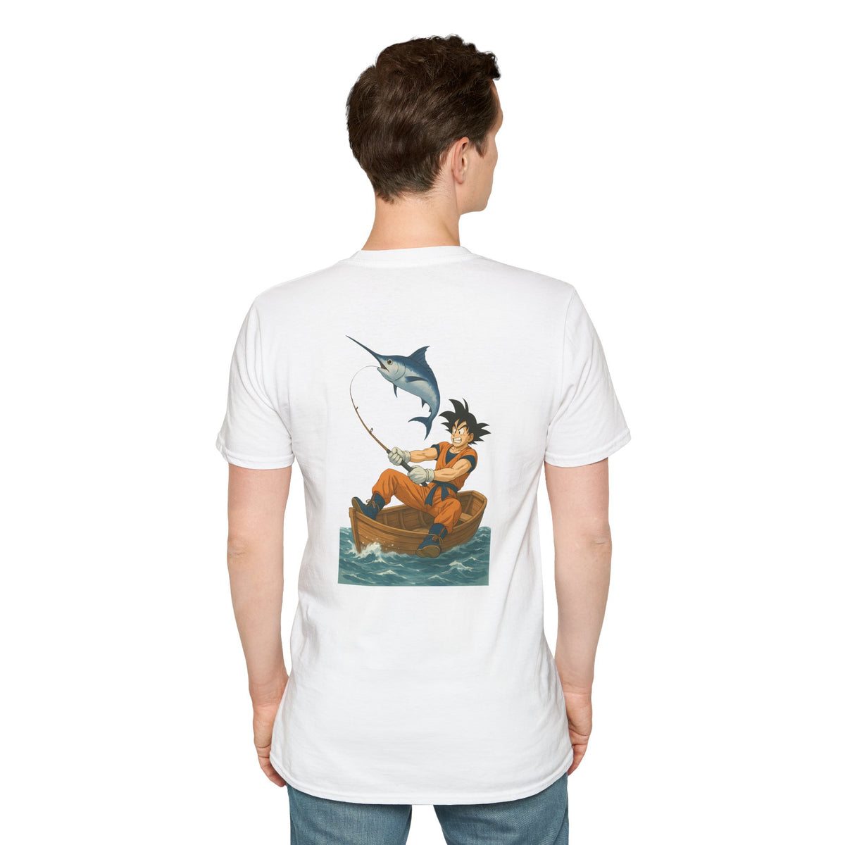 Fishing goku Unisex T-Shirt, Casual Wear, Gift for Fishermen, Outdoor Adventure Shirt, Summer Apparel, Fishing Enthusiast Tee
