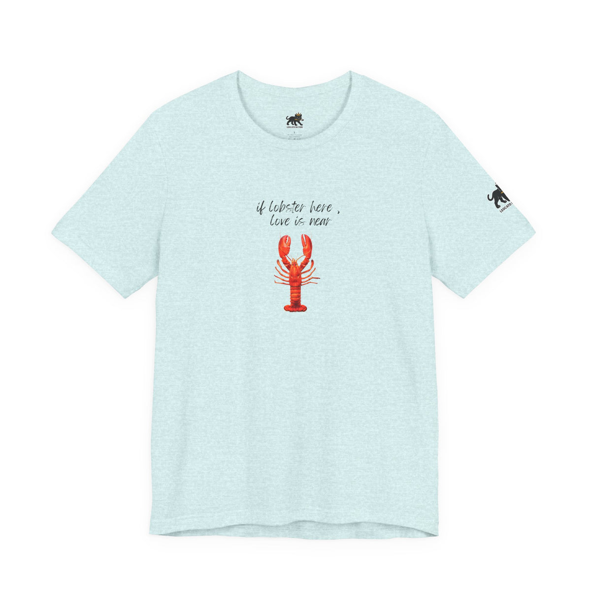 if lobster here love is near Graphic Tee, Casual Summer Shirt, Marine Life T-Shirt, Gift for Sea Lovers,  high quality