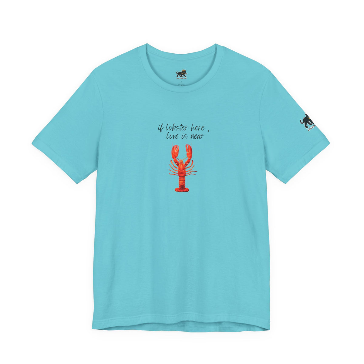 if lobster here love is near Graphic Tee, Casual Summer Shirt, Marine Life T-Shirt, Gift for Sea Lovers,  high quality