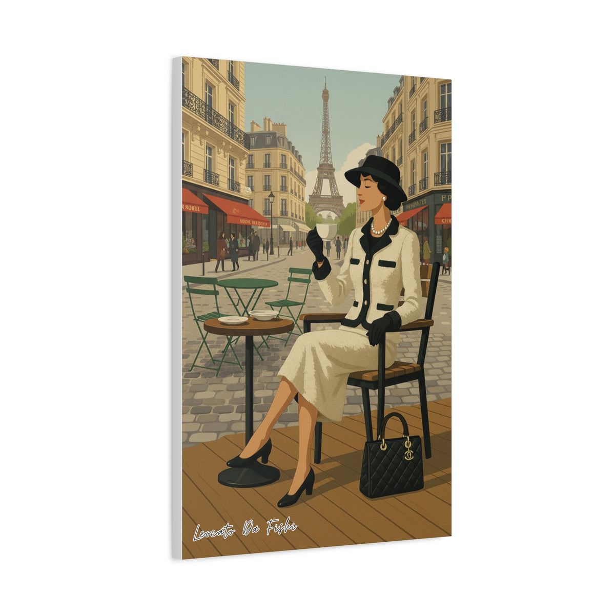 queen in Paris coffee    Canvas Print, Wall Art Decor,