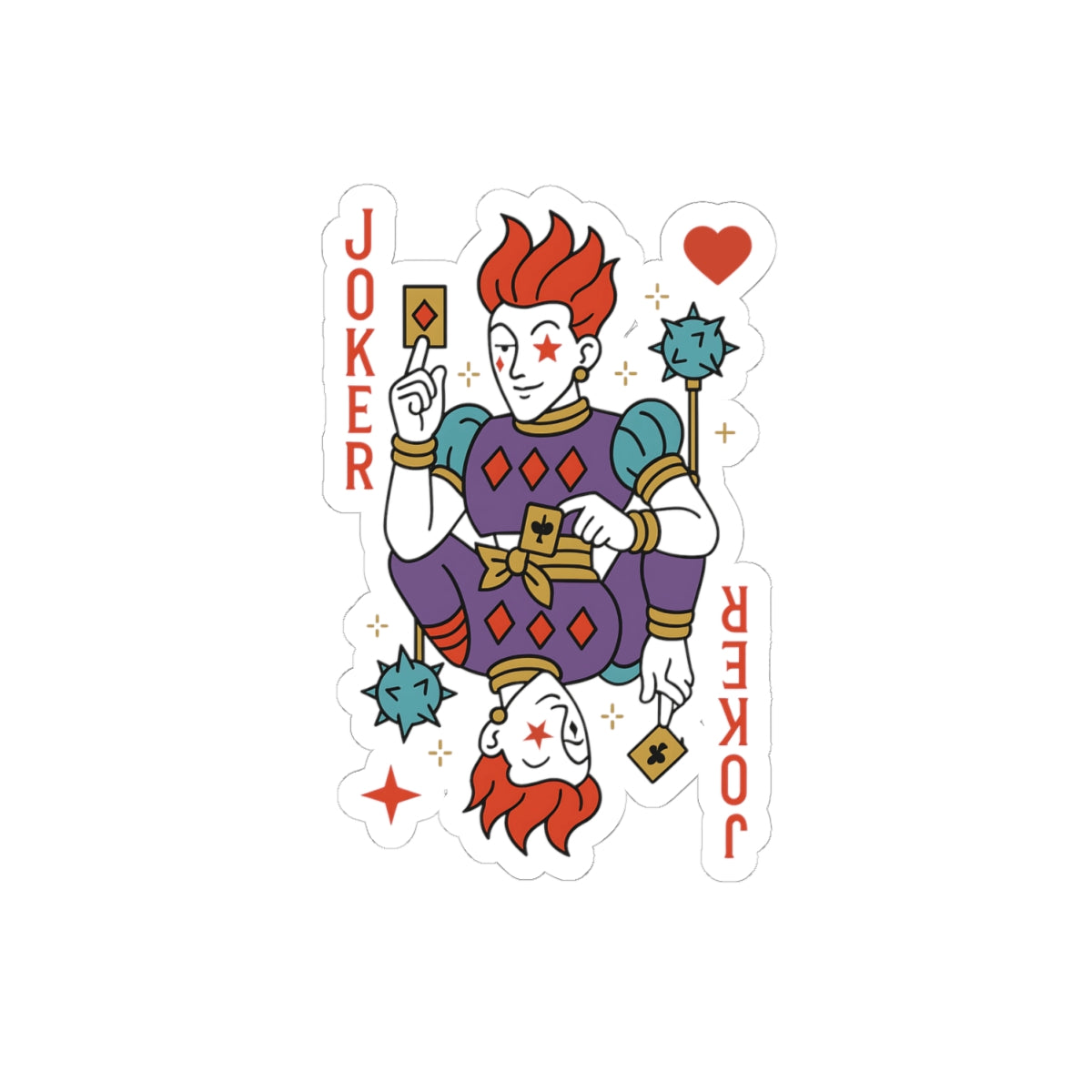 hisoka the joker  Character Kiss-Cut Stickers | Laptop, Decor, Gift, Naruto, Pain, Custom Stickers