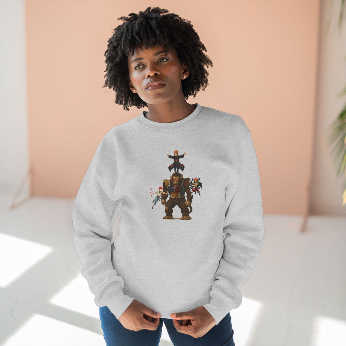 big fight Unisex Cartoon Sweatshirt with Fun Character Design, Graphic Sweatshirt for Fans, Cozy Gift for Birthdays, Casual Wear, Unique Apparel