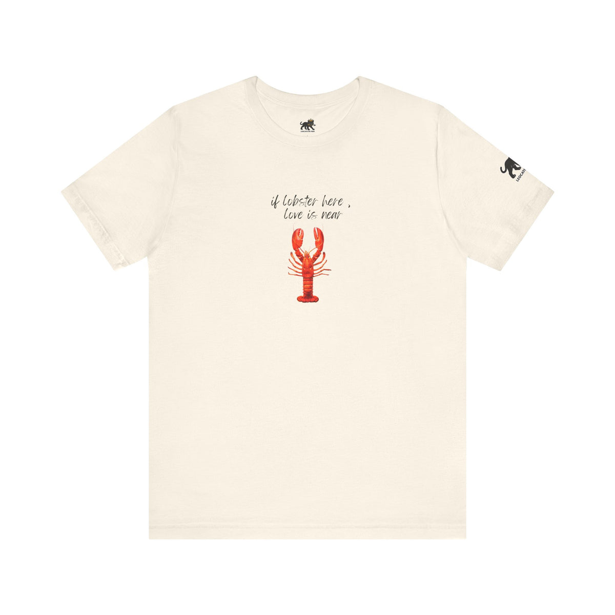 if lobster here love is near Graphic Tee, Casual Summer Shirt, Marine Life T-Shirt, Gift for Sea Lovers,  high quality