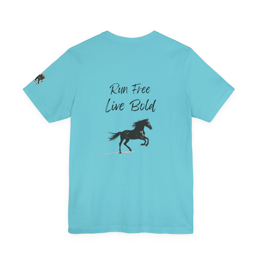 run free live bold Graphic Tee, Casual Summer Shirt, Marine Life T-Shirt, Gift for Sea Lovers,  high quality