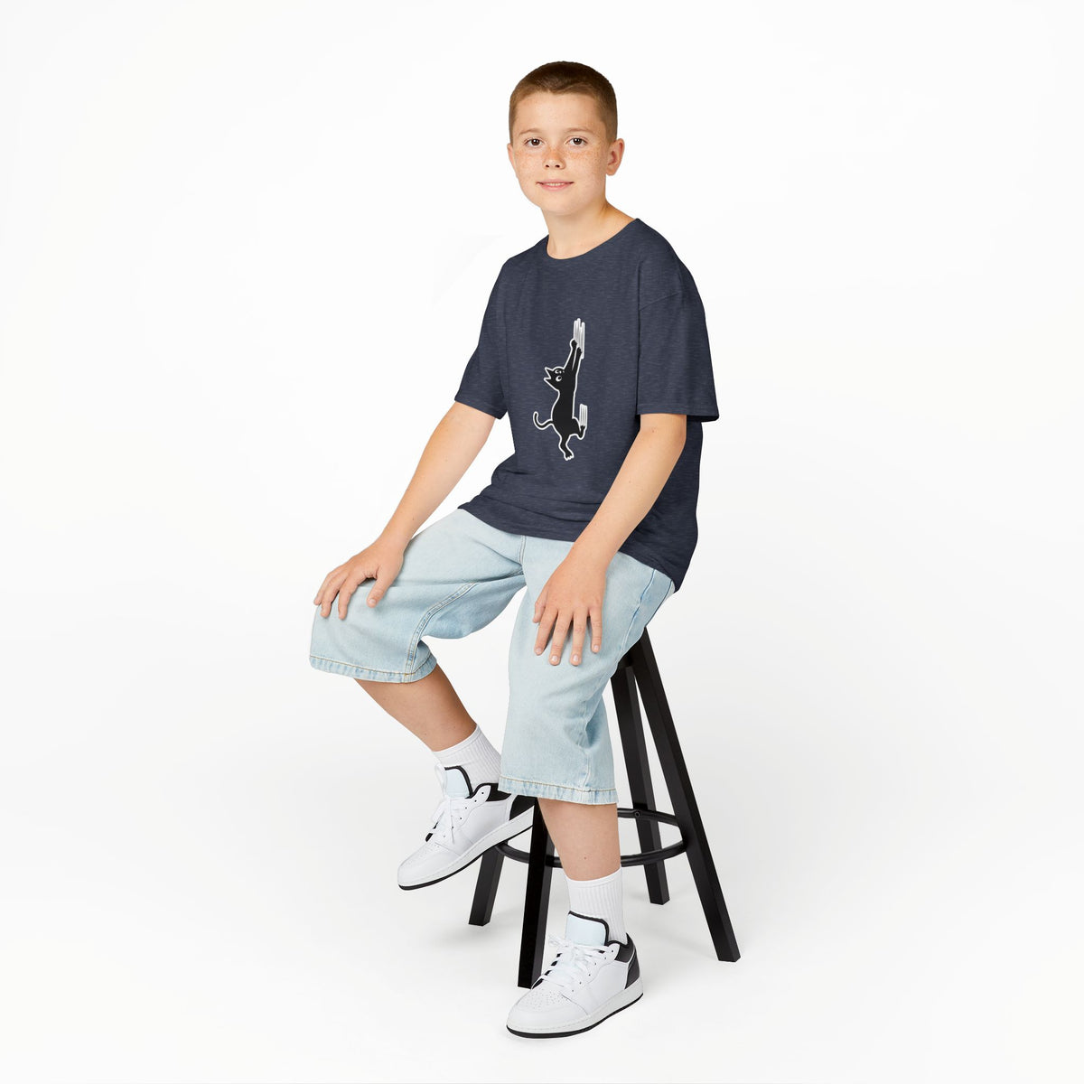 Playful Cat Kids Tee - Cute Cotton T-Shirt,
