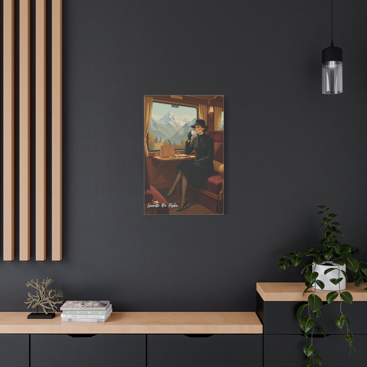 queen in train 1   Canvas Print, Wall Art Decor,