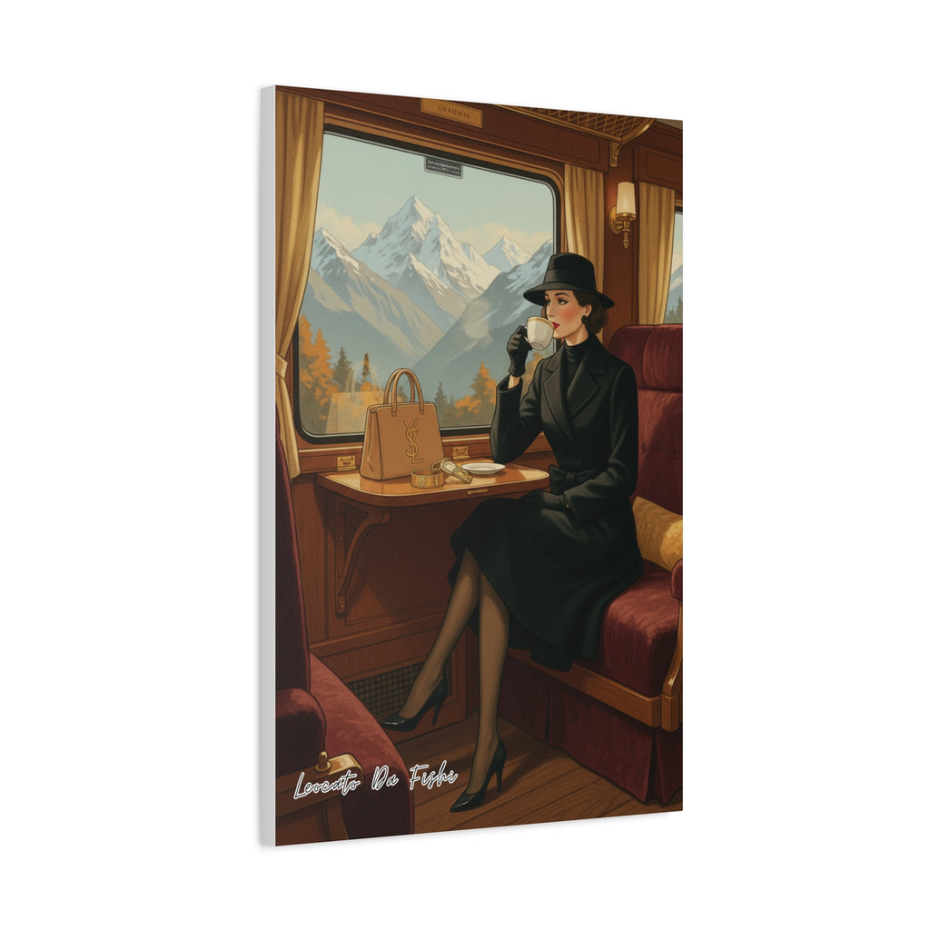 queen in train 1   Canvas Print, Wall Art Decor,