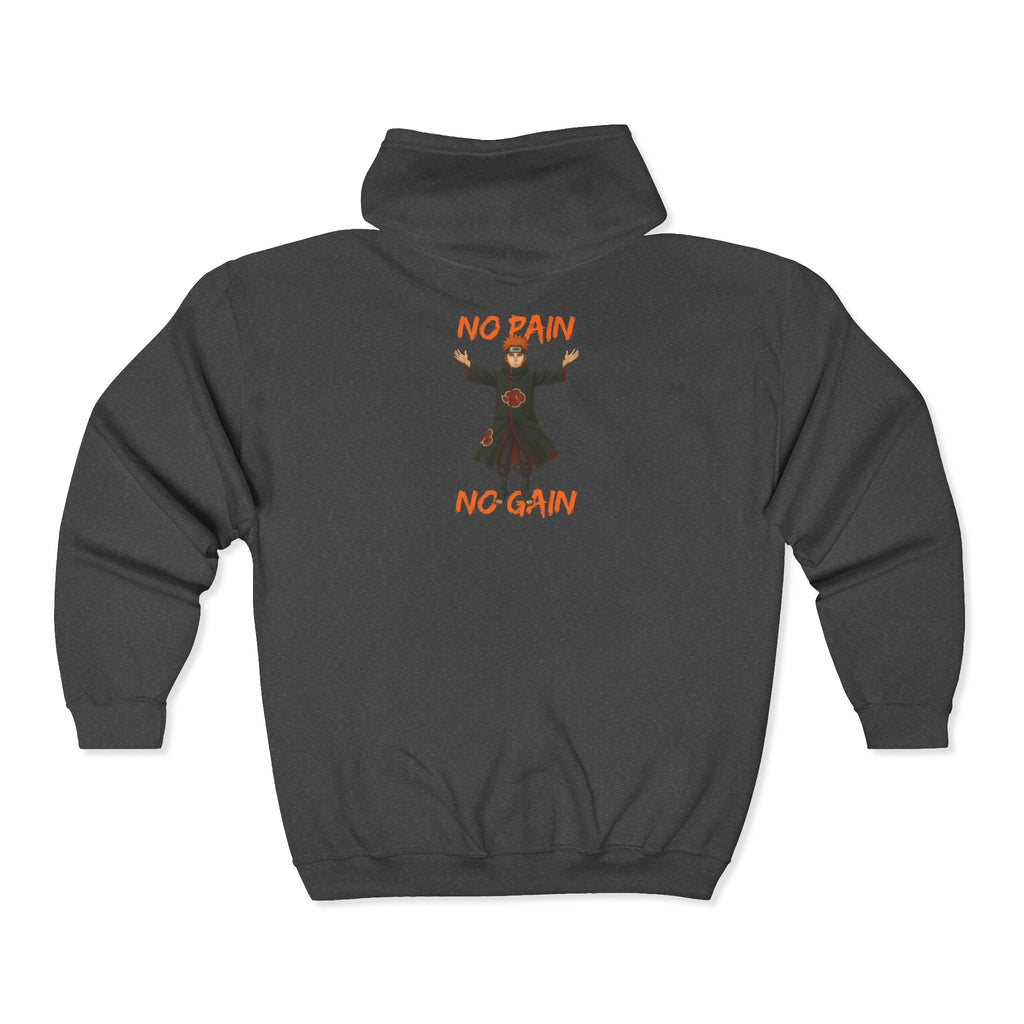pain : no pain on gain Unisex Heavy Blend™ Full Zip Hooded Sweatshirt