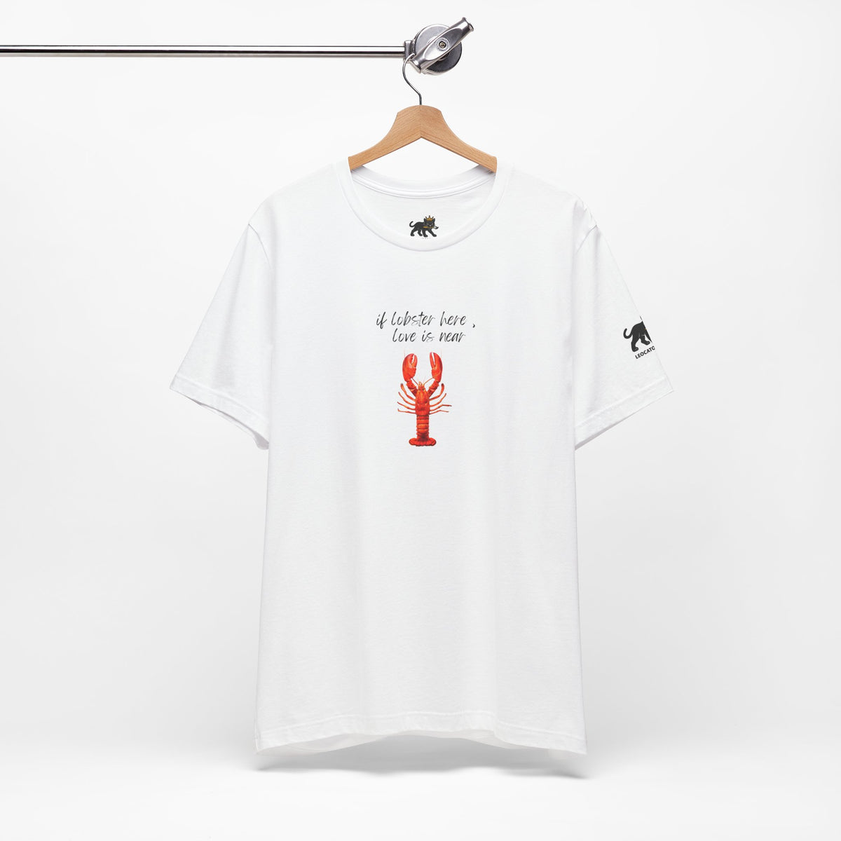 if lobster here love is near Graphic Tee, Casual Summer Shirt, Marine Life T-Shirt, Gift for Sea Lovers,  high quality