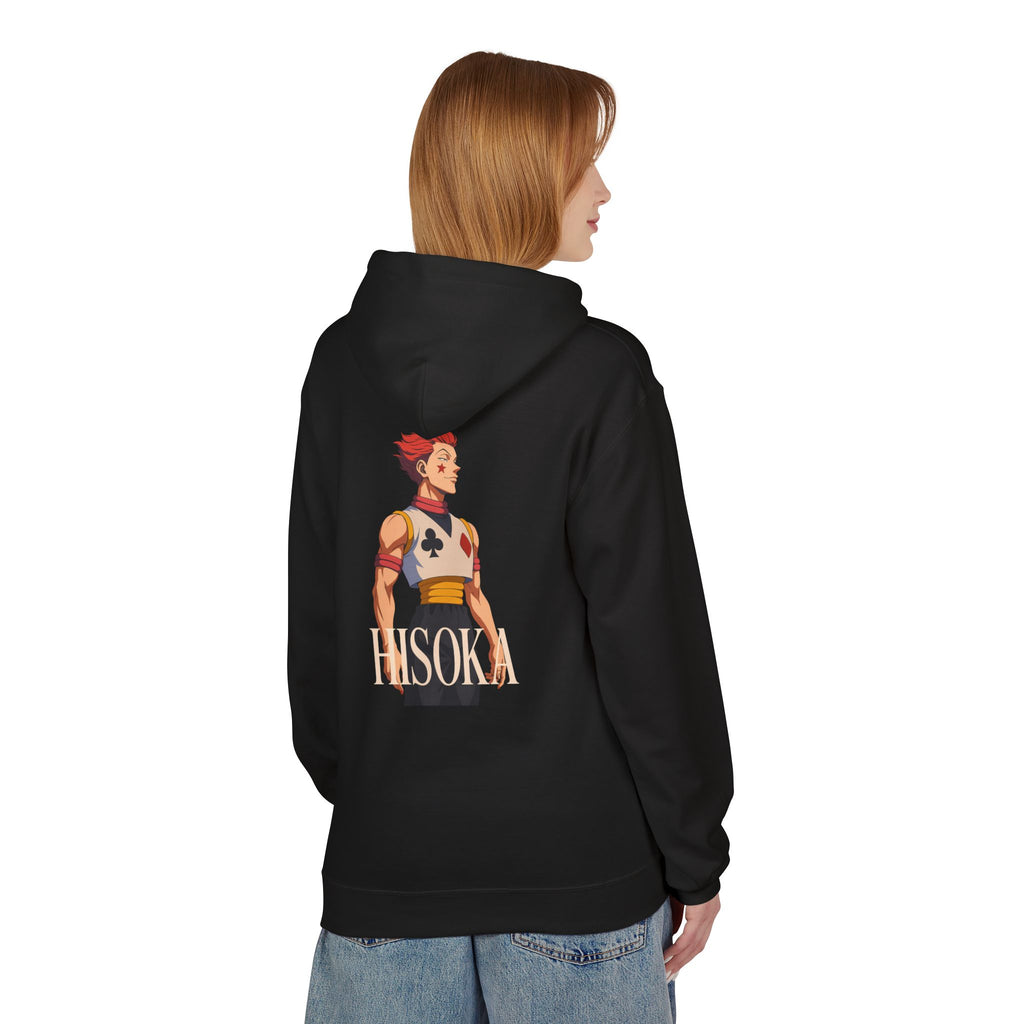 Stylish Hisoka Hoodie, Soft Unisex Fleece Sweatshirt, Trendy Anime Apparel, Cosplay Gift for Fans, Comfortable Streetwear
