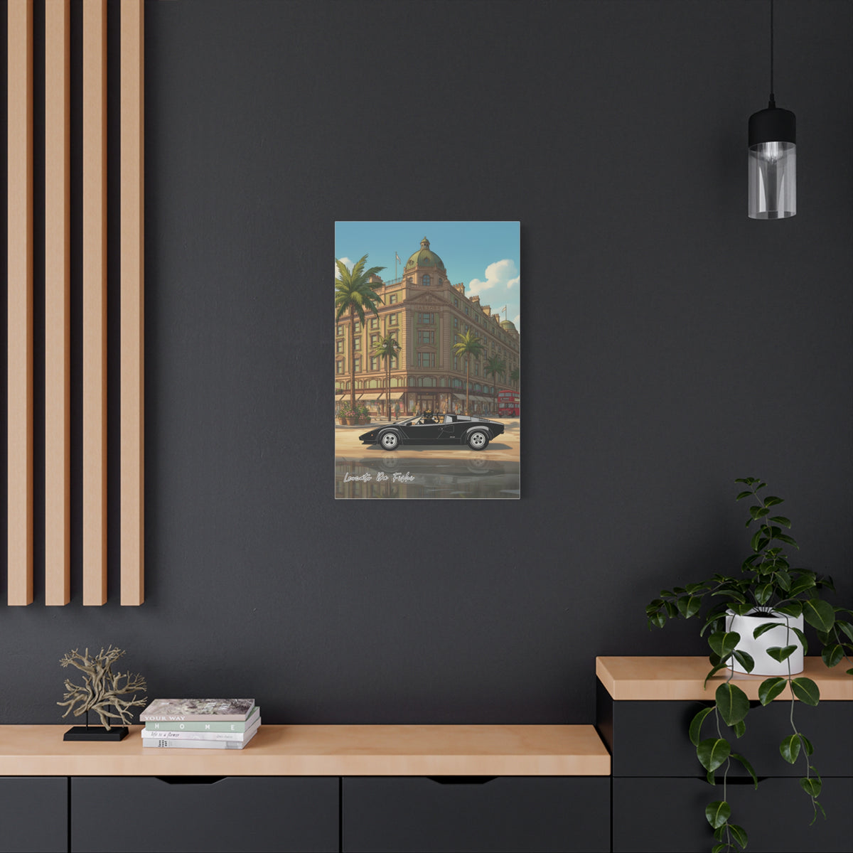leocato da fishi in lamborghini countach   Canvas Print, Wall Art Decor,