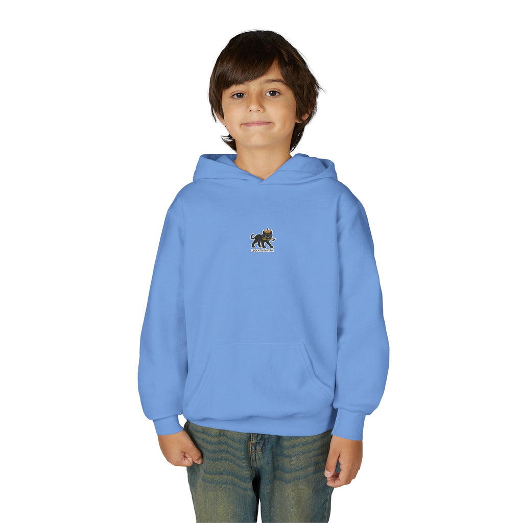 Youth Heavy Blend Hooded Sweatshirt with 'Leccato da Fish' Design - Cozy Gift for Teens, Memory Keepsake, Casual Wear, Birthday .