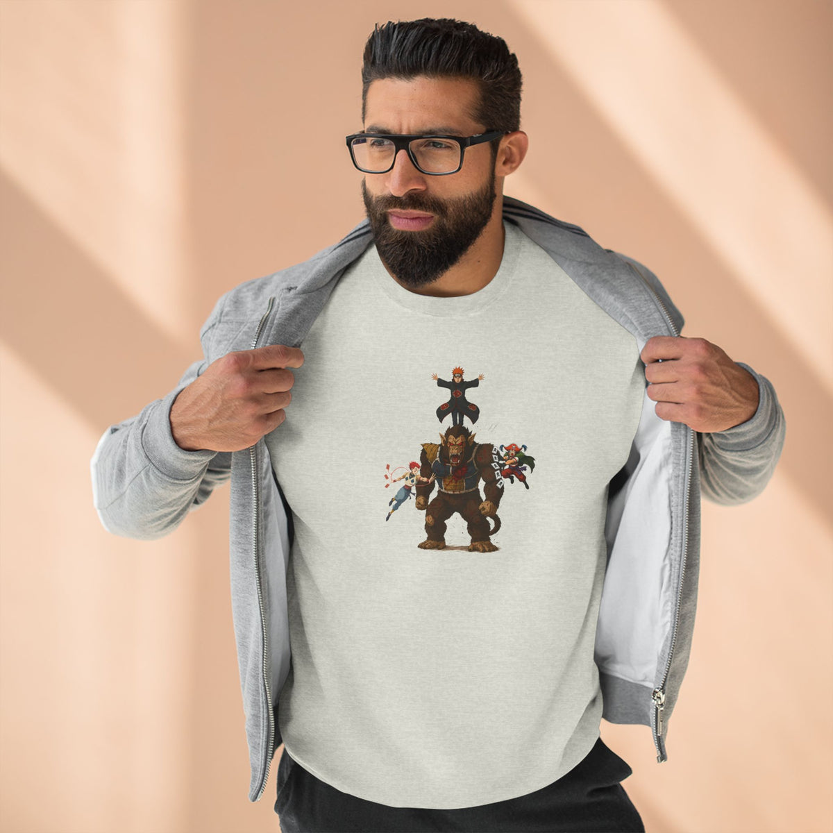 big fight Unisex Cartoon Sweatshirt with Fun Character Design, Graphic Sweatshirt for Fans, Cozy Gift for Birthdays, Casual Wear, Unique Apparel