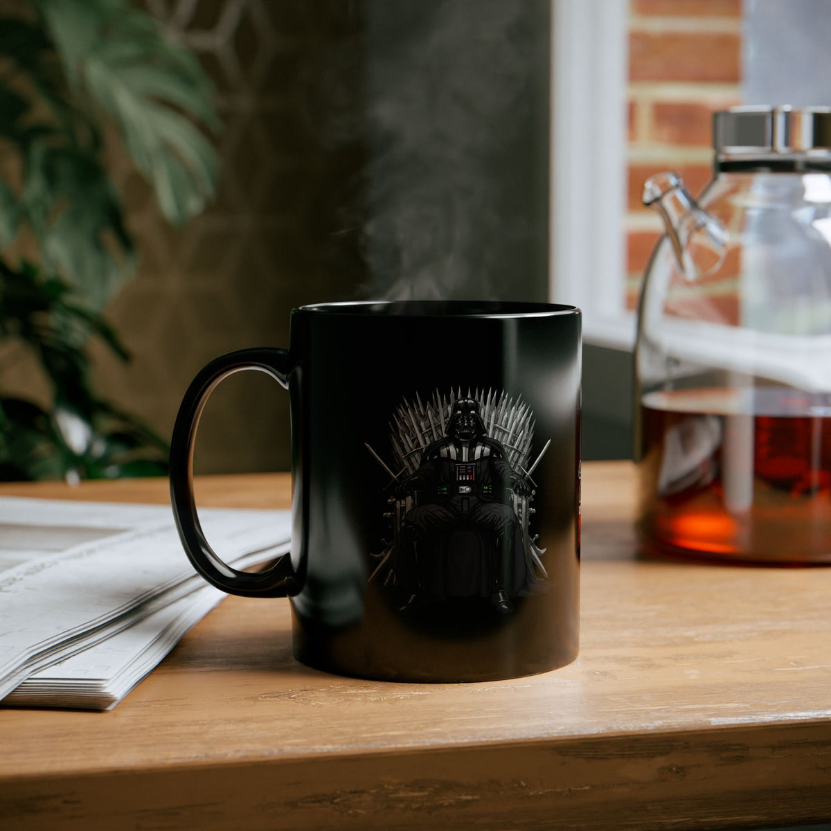 lord Darth  Black Mug with Cat and Darth Vader Designs, Gift for Pop Culture Lovers, Coffee Lover's Accessory, Geeky Kitchen Decor, [...]