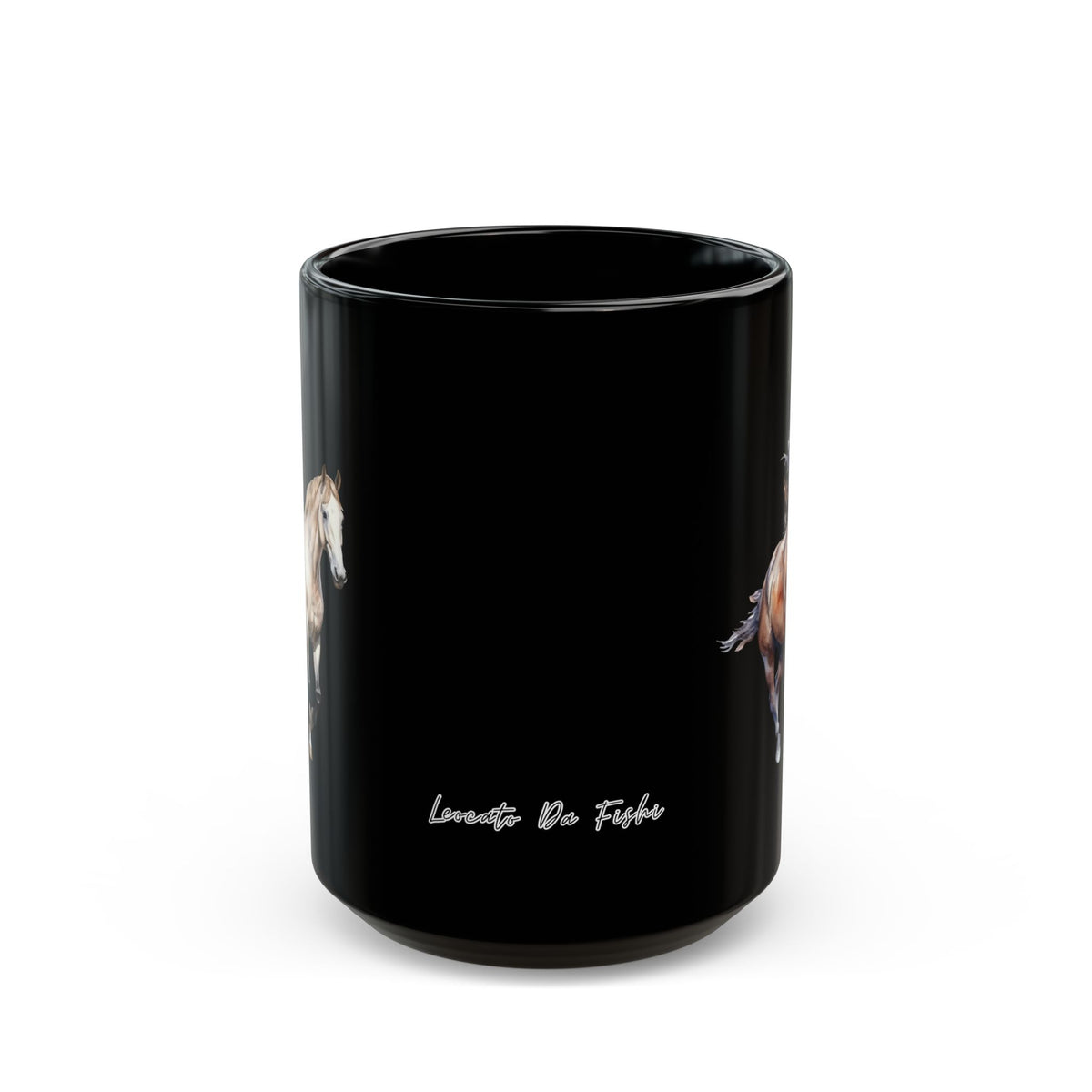 Horses and logo Black Mug | Perfect Gift for Horse Lovers, Coffee Lovers, Equestrian Decor, Animal Lovers, Unique Collectible